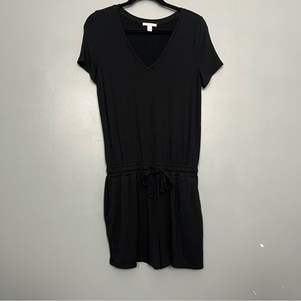 Daily Ritual Anthropologie Black V- Neck Shorts Romper Loungewear Women’s Size S